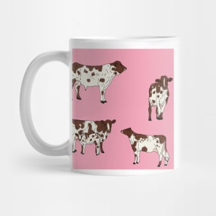 Ayrshire Cows Pattern Pink Mug